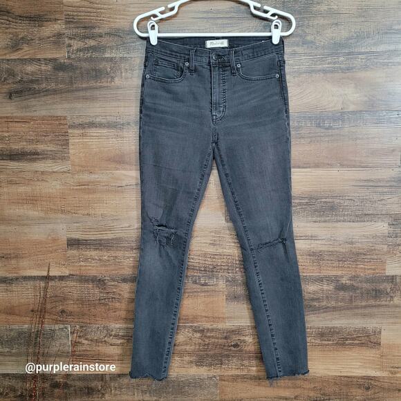 Madewell Jeans 27 Skinny 10" High Rise Tummy Control H2230 Black Sea Wash - Picture 1 of 12